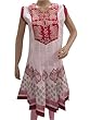 Anarkali Style Kurtis Red White Kurta Tunic