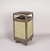 Howard Aspen 29 gallon Steel/Stone Panel Hinged Top Brown with Desert Brown Stone Panels Waste Receptacle R36HT-201PL