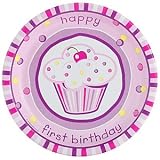 Party Supplies - Girl's Lil' Cupcake 1st 9 Dinner Plates (8)