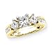 3 Diamond Princess Cut Anniversary Ring 1 1/2 ct. in 14K Yellow Gold