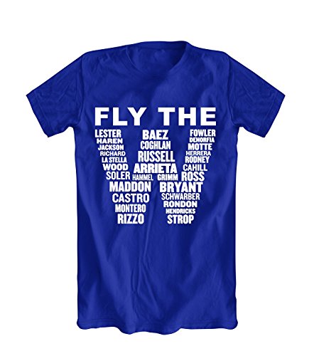 Chicago Little Cubs "FLY THE W" Men's (Sm-5X) Royal Blue Fan T-Shirt (S)