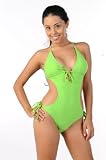 Triangle Top and Tie Side Monokini Swimsuit with Removable Soft Pads