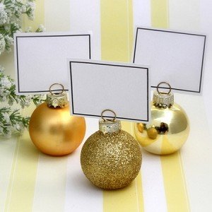 Gold Glass Bauble Place Card Holders