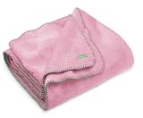 Ambajam Jumbo Cuddle Blanket (Cotton Candy Pink with Green Trim)