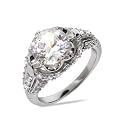 Brilliant Cut CZ Sterling Silver Engagement Ring