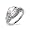 Eve's Addiction Brilliant Cut CZ Sterling Silver Engagement Ring, 5