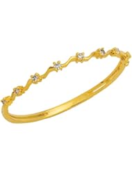 Trendy, Jewelry Cz Diamond Bangle Swiss Machine Cut, Embed Diamond 7 Pcs Diamond 2.7 Mm, Gold Coating 5 Microns Thick