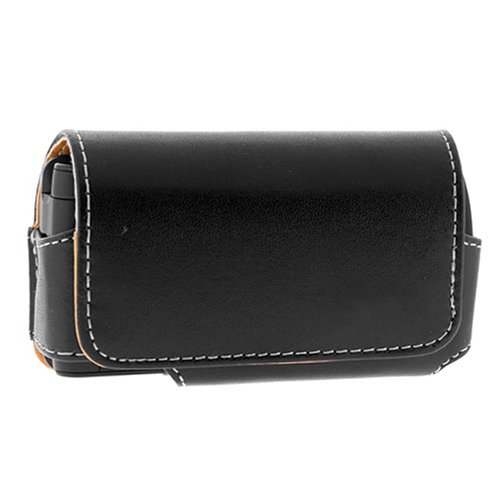 Universal Horizontal Medium Pouch Leather Case with Clip - Black for Lg Vx8300, Vx5300, Vx3400, Vx8500 Chocolate, Vx8550, Vx8600, Ax8600, Lx550 Fusic, Lx570 Muziq, Cu400, Cu405, Cu500, Cu575, Nokia 5300, 6126, 6131, 6133, 6085, 6086, 6101, 6102, 6102i, 6103, Samsung A870 Siren, C416, C417, U420 Nimbus, T619, M500, A707 Sync, U520, U620, U340, T329, T219, U540, M510, M300, A437, T409, R500, A117, A517
