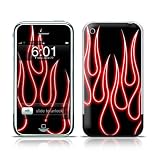 Red Neon Flames Design Protective Skin Decal Sticker for Apple iPhone (2G)1st Generation