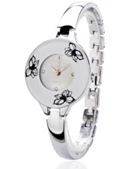 Fafada Womens Ladies Quartz Wrist Watch Round Bangle Bracelet Design White Dial