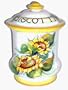 Sunflower Italian Ceramic Biscotti Cookie Jar