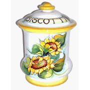 Click here to buy Sunflower Italian Ceramic Biscotti Cookie Jar by Piatti Ceramic Art.