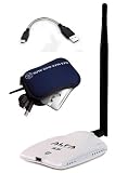 Alfa AWUS036NHR - High-Gain 2000mw 2W 802.11 B/G/N Wireless USB Network Adaptor With 5dBi antenna and a Mini bendable Flex cable and a Neoprene Carrying Case - Wireless-N 802.11n Wi-Fi - 150Mbps - 2.4 GHz - 5dBi Antenna - Long Range - Realtek Chipset - Strongest on the Market