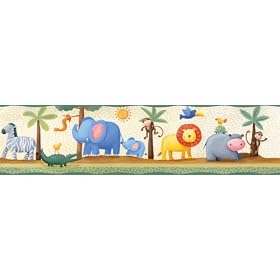 RoomMates RMK1137BCS Jungle Adventure Peel & Stick Border, 5-Yards
