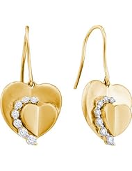 14KT Yellow Gold 0.33 CTW Diamond HEART Earrings