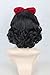 Topcosplay Women Wig Black Short Curly Cosplay Wigs with Bow Headband Halloween Costume Party Wigs