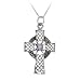 Sterling Silver Celtic Cross with Amethyst Center Pendant , 18"