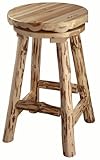 Rush Creek Log Cabin Style Swivel Bar Stool