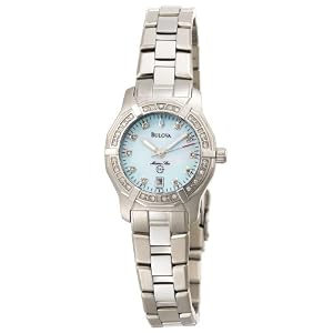 Bulova Ladies 96R109 Diamond Accented Stainless Steel Bracelet Watch