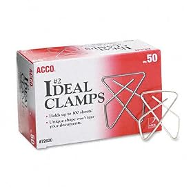 ACCO BRANDS, INC. Ideal Clamps, Steel Wire, Small (1-1/2"), Silver, 50/box