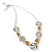  : STERLING SILVER 20 MUD BEAD AMBER NECKLACE