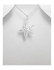 Starfish Pendant Necklace In 92.5 Sterling Silver