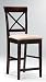Set of 2 24H Counter Height Stools with Cross Back Rich Cappuccino Finish