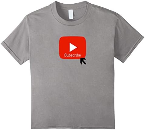 Kids Subscribe Play Button T-shirt 6 Slate