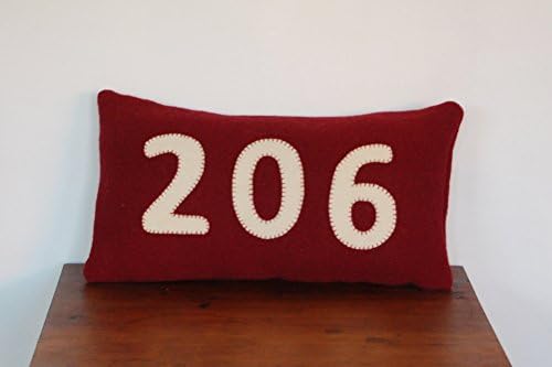 Wool Area Code Pillow - Custom Colors &amp; Numbers Available
