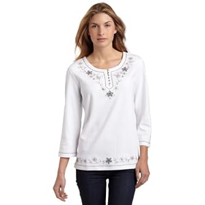 Buy Alfred Dunner Ladies Yoke Border T-Shirt by Alfred Dunner