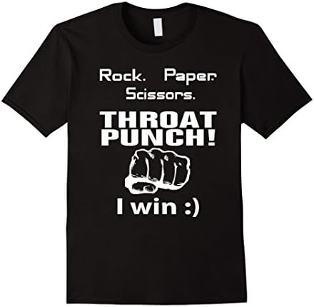 Men's Rock. Paper. Scissors. Throat Punch! I Win :) T-shirt 2XL Black