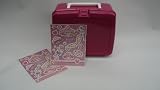 from Icarus Cross Lunchbox Cerise Pink Plastic with White Handle plus Princess Stickers Model IC7090