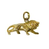 9K Gold Vintage Lion Charm, three-dimensional