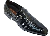 Mezlan Merced 13595-F Men's All-over Genuine Crocodile Loafer Shoes with Monks Trap