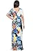 KOH KOH Womens Long V-Neck Summer Short Sleeve Floral Print Sexy Gown Maxi Dress