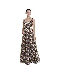 Pleated Georgette Square Neck Sleeveless  Dress