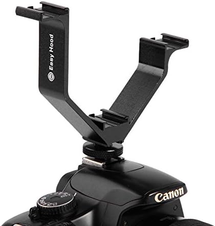 TaiDetailing Triple Hot Shoe 12.5cm V Mount Flash Bracket for Video Lights Microphones or Monitors on Cameras and Camcorders