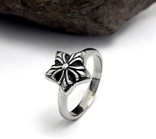 FANCIN Jewelry Womens Mens Punk Stainless Steel Star Rings