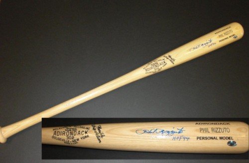 Phil Rizzuto Autographed/Hand Signed Baseball Bat with ''HOF 94'' Inscription