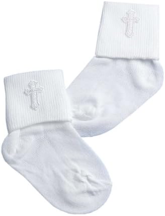 Lauren Madison baby boy Infant Christening Socks Cross Appliques