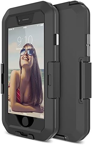 TETHYS "Movee X" iPhone 6 6S Waterproof Case (4.7 Inches) [Dark Black] Secure-Lock [NOT COMPATIBLE with TouchID Sensor]