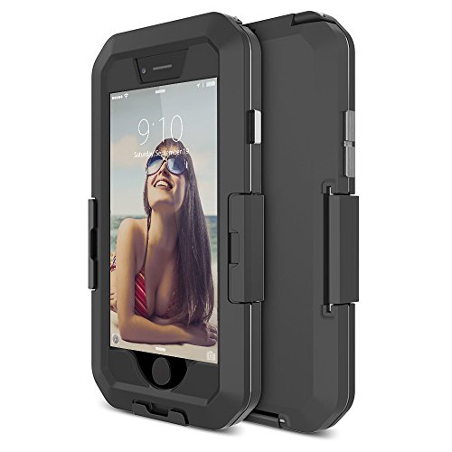 TETHYS "Movee X" iPhone 6 6S Waterproof Case (4.7 Inches) [Dark Black] Secure-Lock [NOT COMPATIBLE with TouchID Sensor]