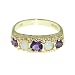 9ct Yellow Gold Ladies Amethyst and Opal Eternity Ring - Free Delivery - Finger Sizes L to Z Available