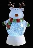 8 LED Lighted Color Changing Reindeer Christmas Swirl Glitterdome