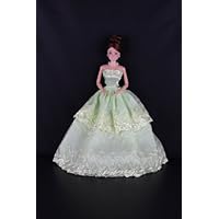 Simple Green Strapless Ball Gown Made to Fit the Barbie Doll