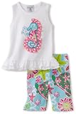 Mud Pie Baby-girls Newborn Lily Pad Seahorse Tunic Top and Capri Legging