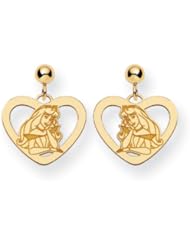 Disneys Princess Aurora Heart Post Earrings in 14 Karat Gold