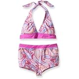Outside Baby Swim Set Girl Bikini, Pink Paisley, 9-18 Months