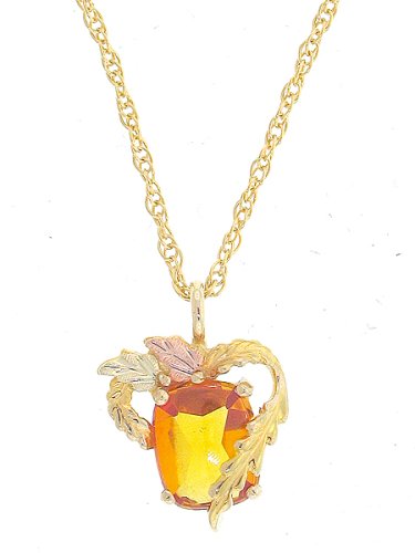 Classy! 10k Yellow-gold Black Hills Gold 10x8mm (November-Birthstone) Citrine pendant-necklace