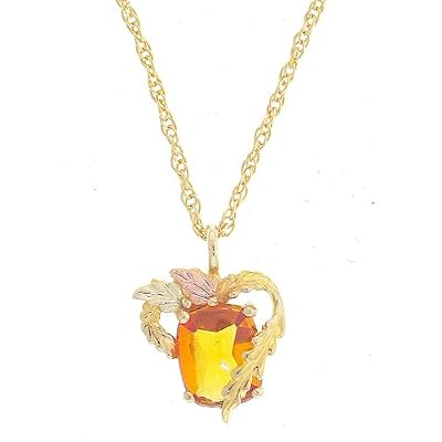 Classy! 10k Yellow-gold Black Hills Gold 10x8mm (November-Birthstone) Citrine pendant-necklace